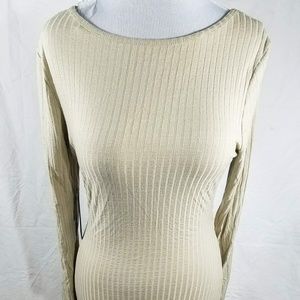 Broken Heart Beige Reversible Open Back/Front Sz L